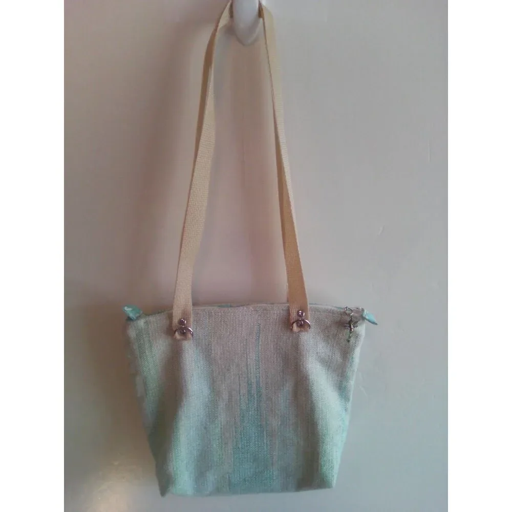 Quirky 3-Bag Bundle! Vegan Tote w/scarf & gold paint, Woven Purse, & Lancôme Bag